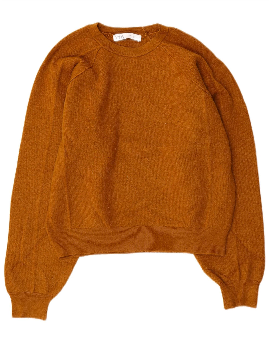 Maglione girocollo oversize corto da donna ZARA UK 10 piccolo marrone