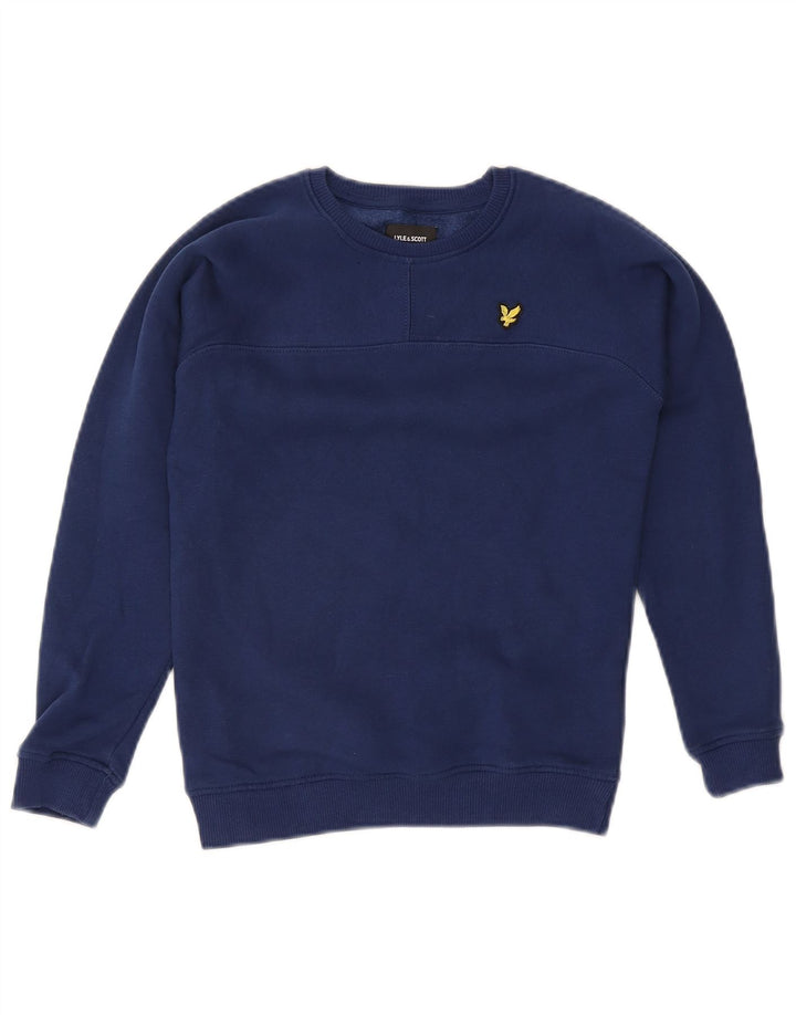 Felpa Lyle & Scott per ragazzi, 9-10 anni, in cotone blu navy