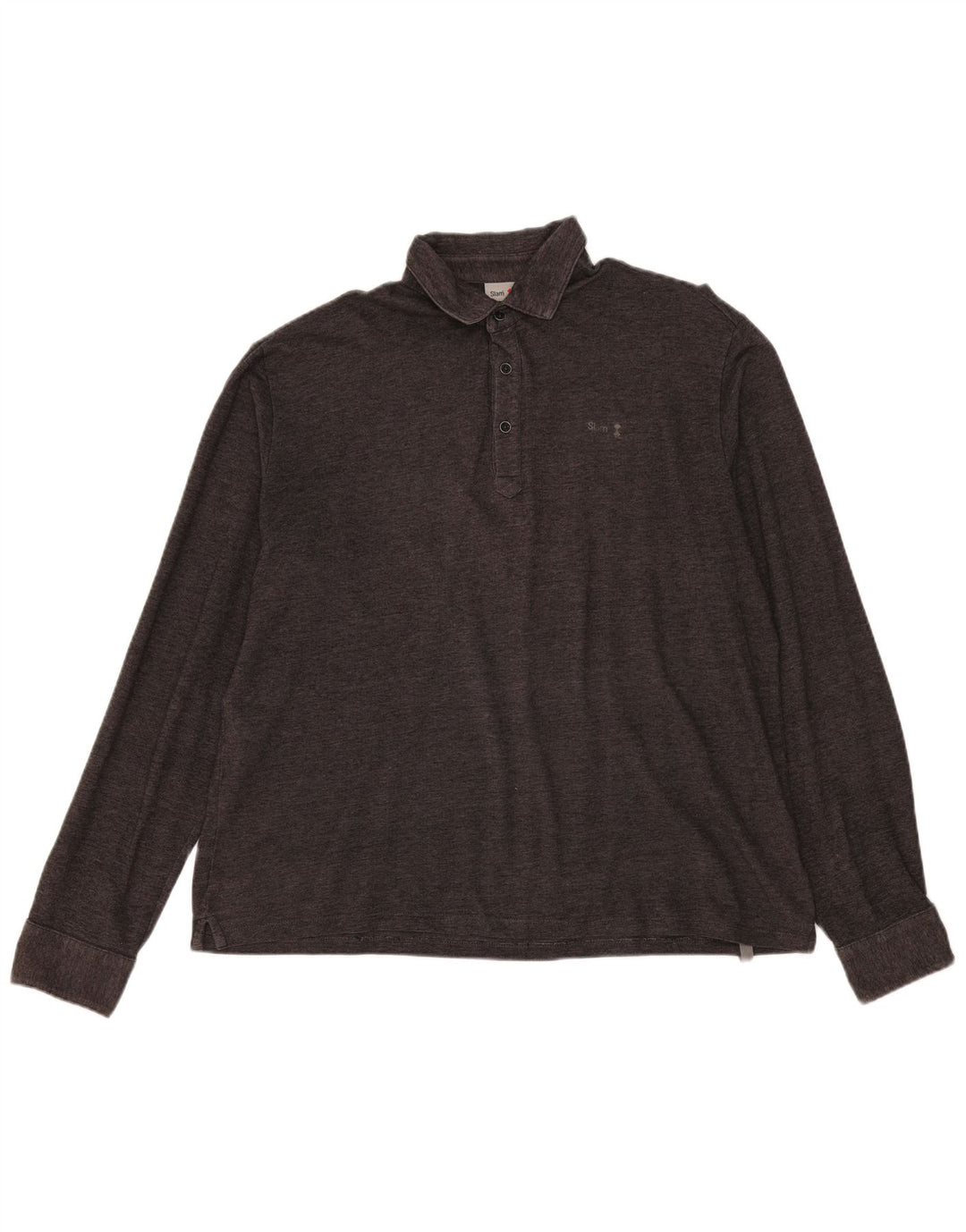 Polo da uomo a maniche lunghe Slam 3XL grigia chiazzata