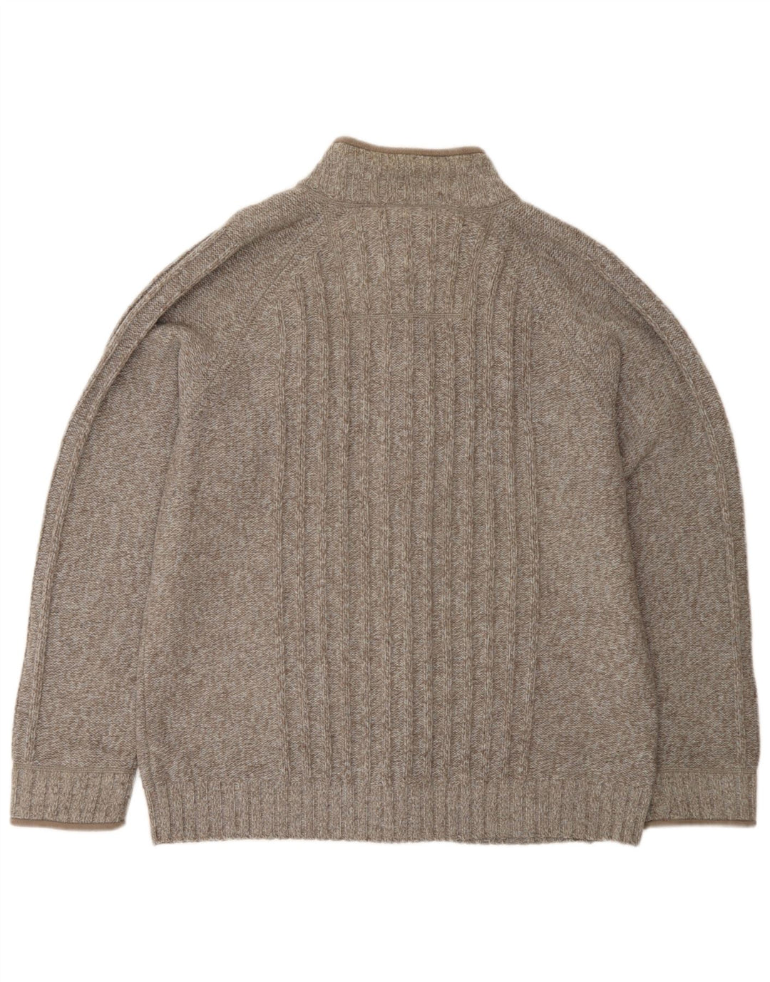 Maglione cardigan da uomo Marks & Spencer grande lana screziata marrone