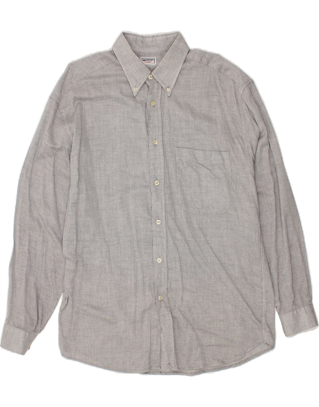 WAMPUM Mens Shirt XL Grey Check Cotton Vintage Wampum and Second-Hand Wampum from Messina Hembry 