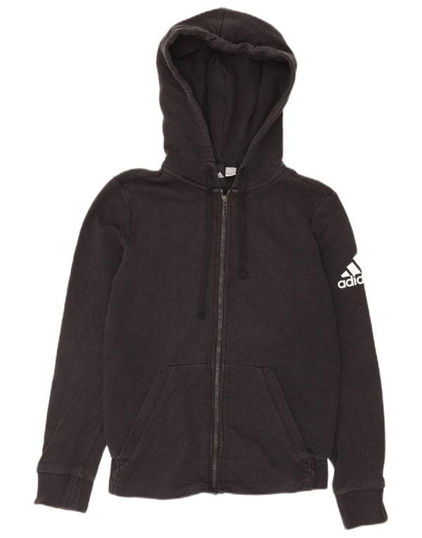 Maglione con cappuccio e zip da donna Adidas UK 10 piccolo nero