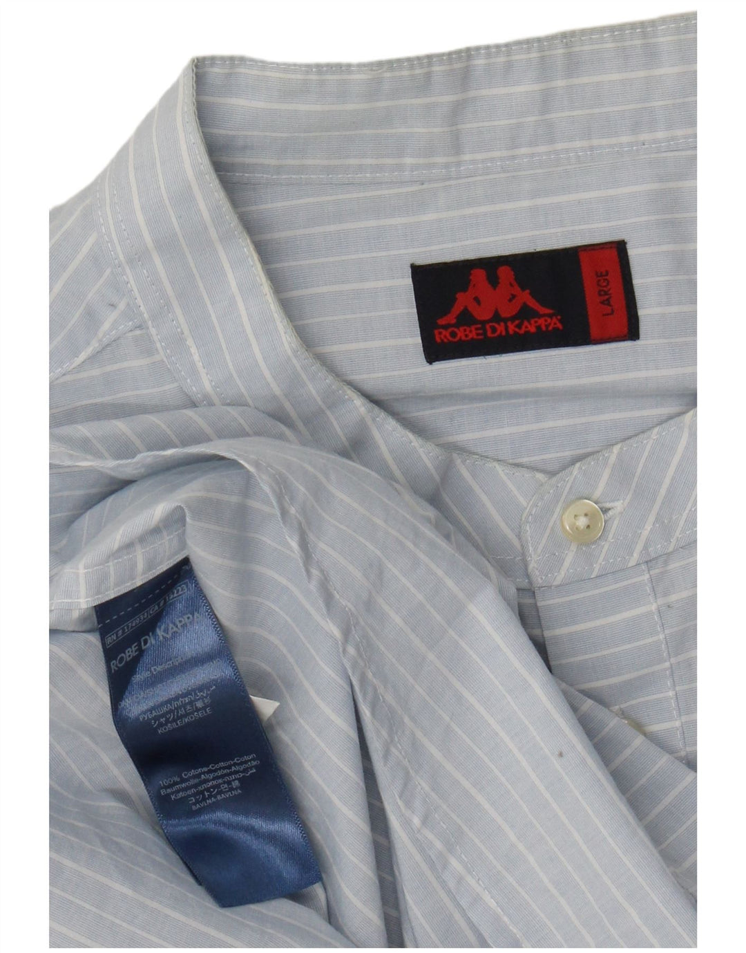 Maglia pullover da uomo Kappa grande in cotone gessato blu