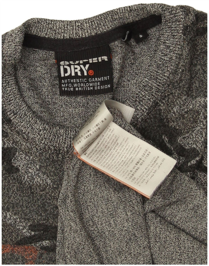 T-shirt grafica da uomo SUPERDRY Top piccolo in cotone mimetico grigio