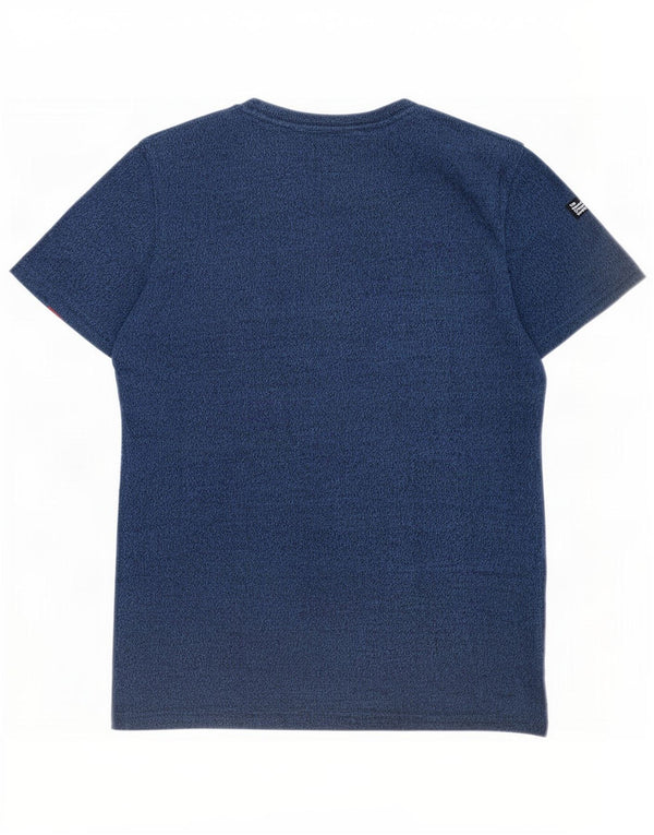 Superdry Mens T-Shirt Top Small Navy Blue Flecked Cotton