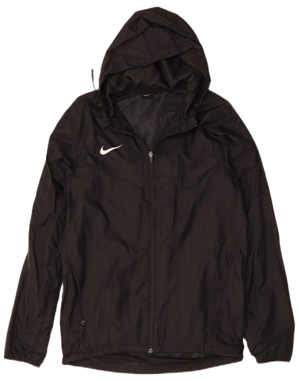 Giacca antipioggia con cappuccio Nike da uomo UK 36 piccola in nylon nero