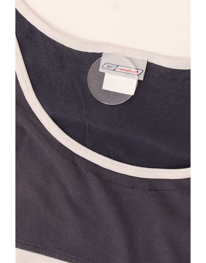 Canotta Reebok da uomo XL in cotone color block blu navy
