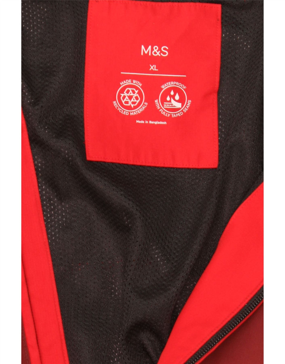Giacca antipioggia con cappuccio da uomo Marks & Spencer UK 42 XL Rossa