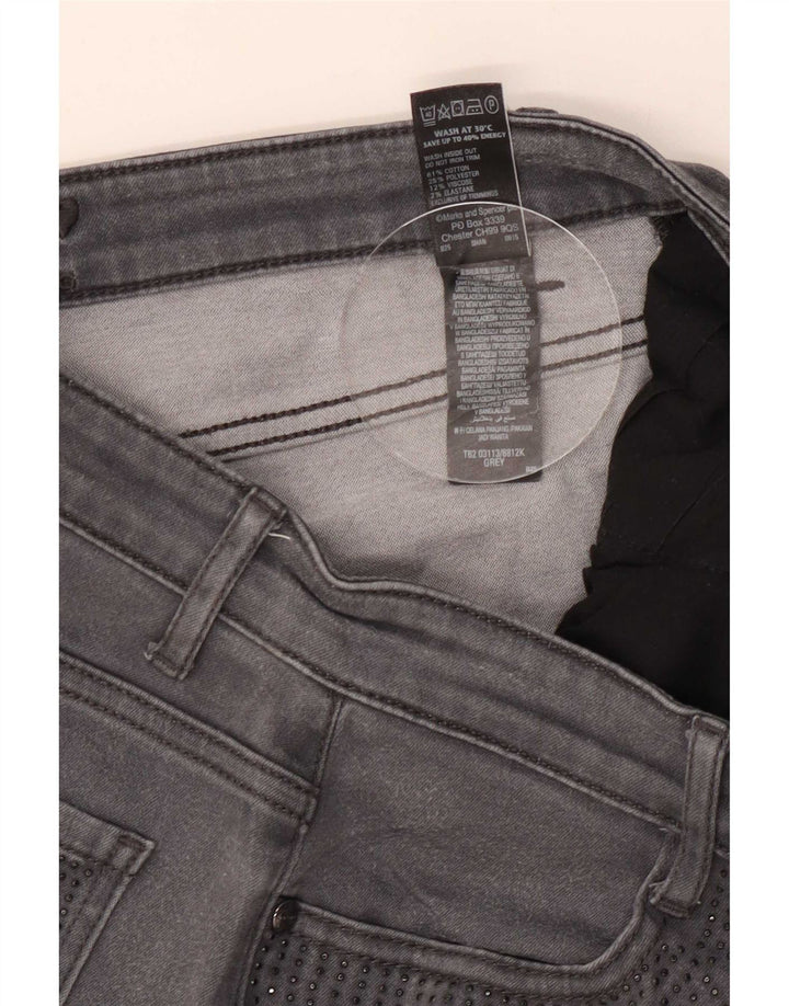 Jeans dritti da donna Marks & Spencer UK 12 medio W30 L29 cotone grigio
