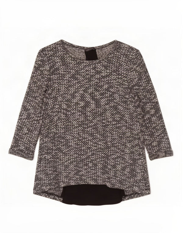 Camicetta con maniche a 3/4 da donna Marks & Spencer UK 8 piccola nera screziata