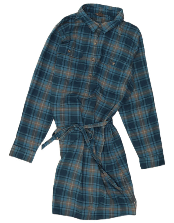 EDDIE BAUER Womens Pullover Shirt Dress US 16 2XL Blue Check Polyester