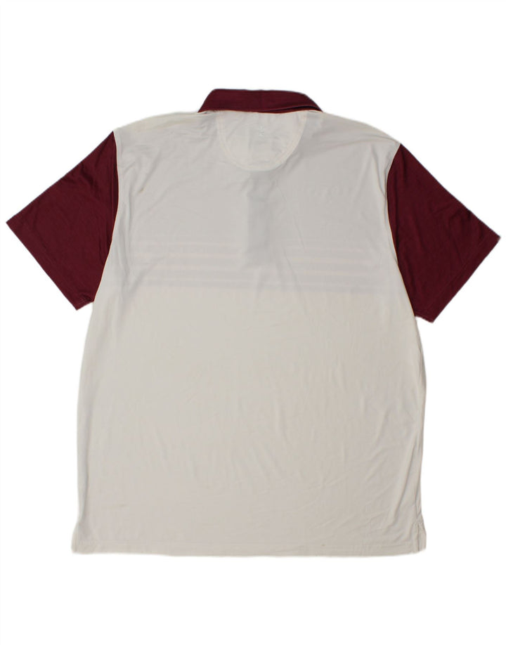 Polo da uomo IZOD XL in poliestere color block bianco