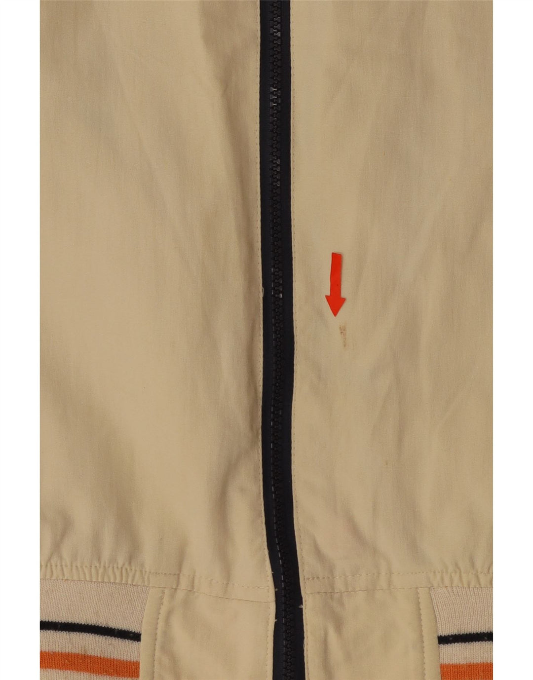AMERICANINO Mens Graphic Bomber Jacket UK 38 Medium Beige Nylon Vintage Americanino and Second-Hand Americanino from Messina Hembry 