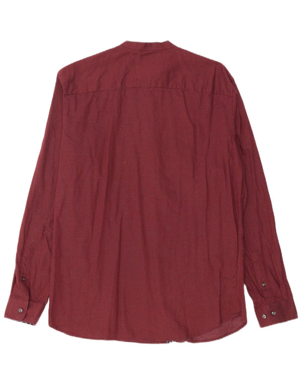 Camicia da uomo slim fit Jack & Jones grande in cotone maculato bordeaux