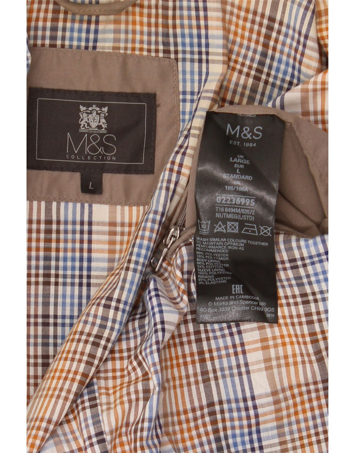 Giubbotto bomber da uomo Marks & Spencer UK 40 Large Marrone Poliestere