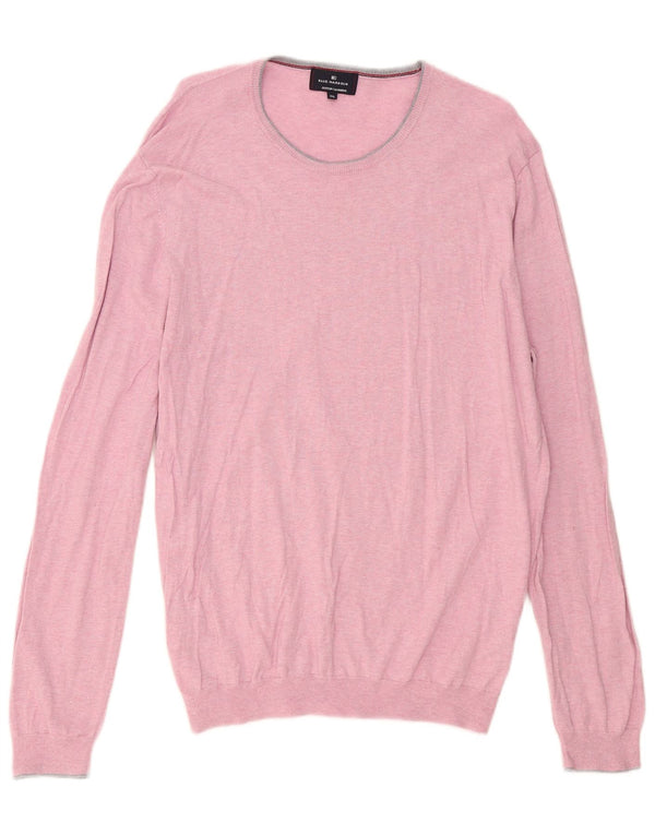 Marks & Spencer Maglione da uomo con scollo a barca blu Harbour XL in cotone rosa