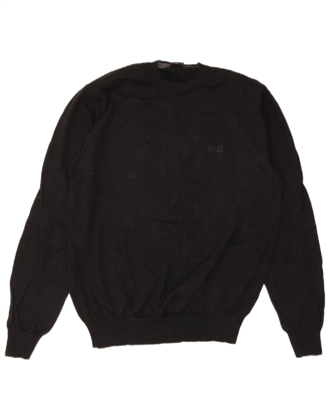 Maglione maglione girocollo da uomo HUGO BOSS XL in lana vergine nera