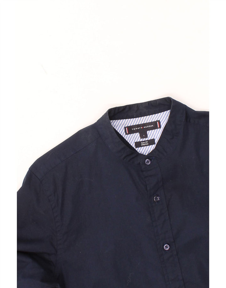 TOMMY HILFIGER Mens Slim Fit Shirt Small Navy Blue Cotton Vintage Tommy Hilfiger and Second-Hand Tommy Hilfiger from Messina Hembry 