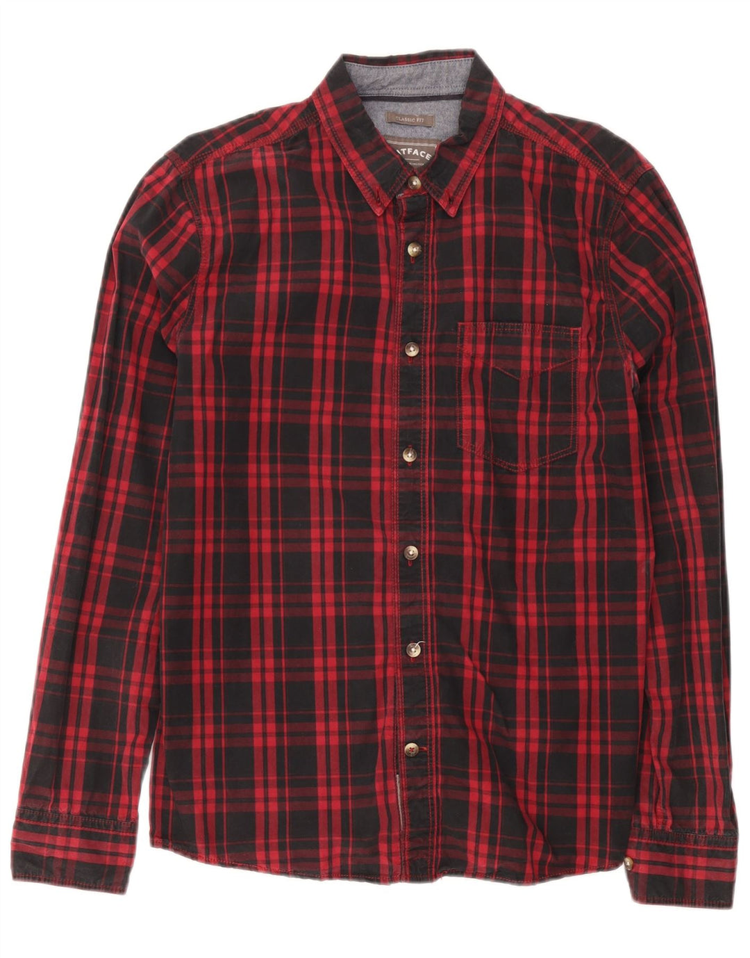 Camicia da uomo dal taglio classico Fat Face, cotone a quadri neri medi