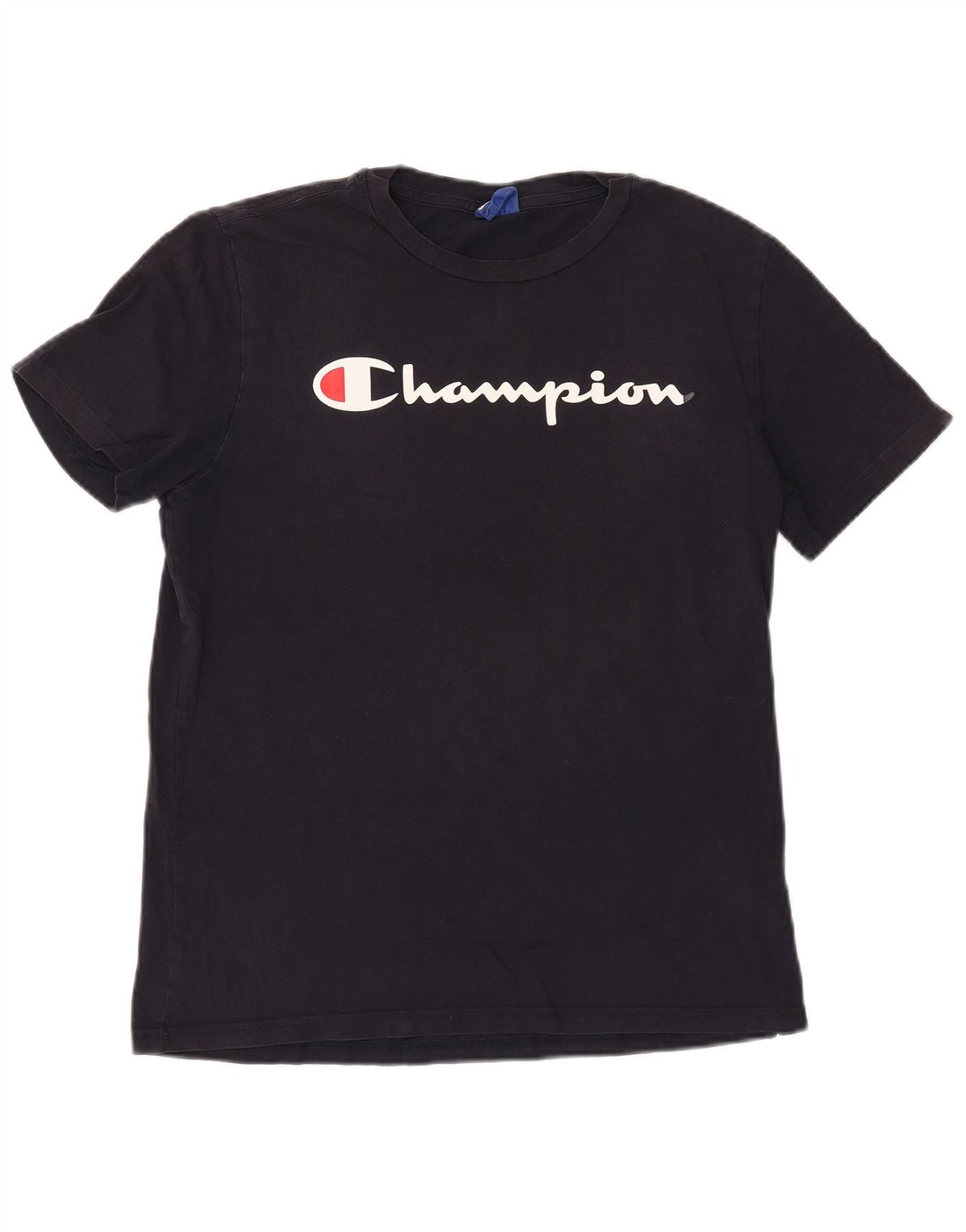 T-shirt grafica da uomo Champion Top in cotone blu navy medio