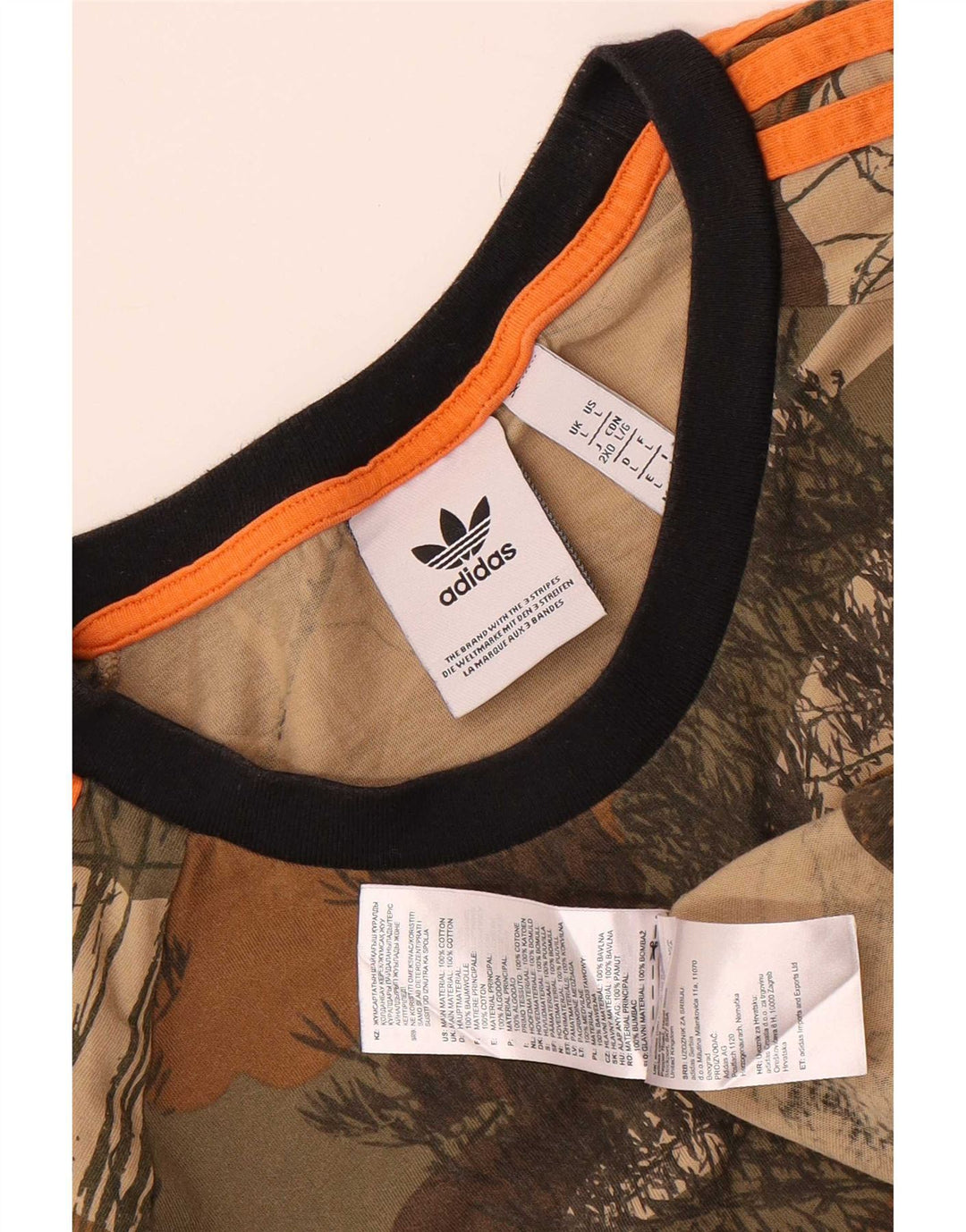 T-shirt da uomo Adidas Top grande in cotone mimetico multicolore