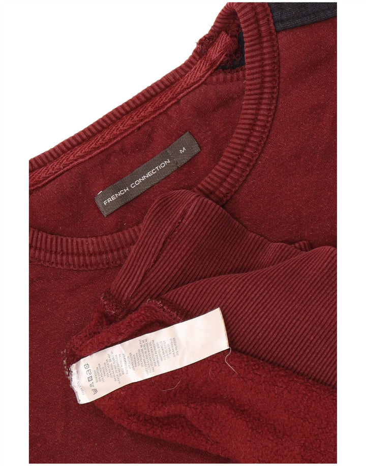 Felpa da uomo French Connection Maglione medio marrone color block in cotone