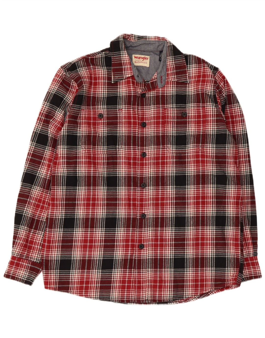 Camicia da uomo in flanella Wrangler in cotone a quadri rosso medio