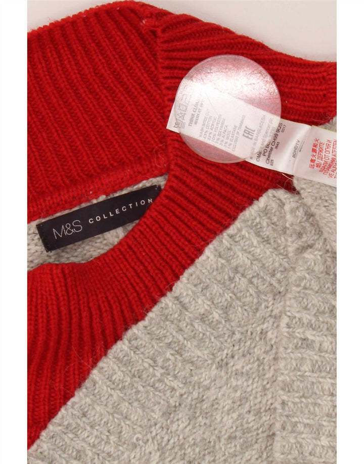 Maglione maglione collo alto a maniche corte da donna Marks & Spencer UK 18 XL Gre
