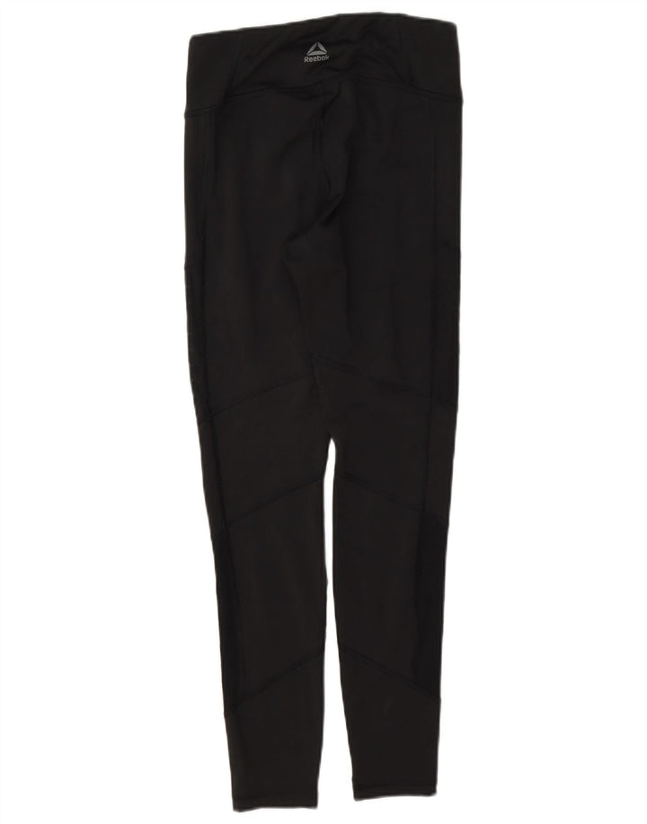 Leggings Reebok Donna UK 8/10 Small Nero Poliestere