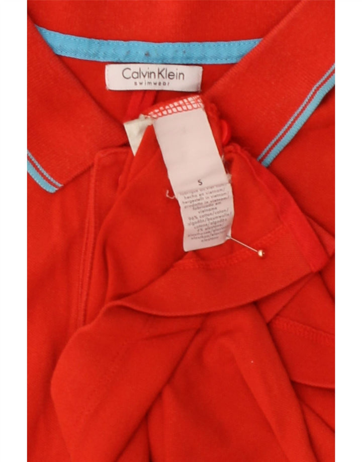 CALVIN KLEIN Mens Polo Shirt Small Red Cotton