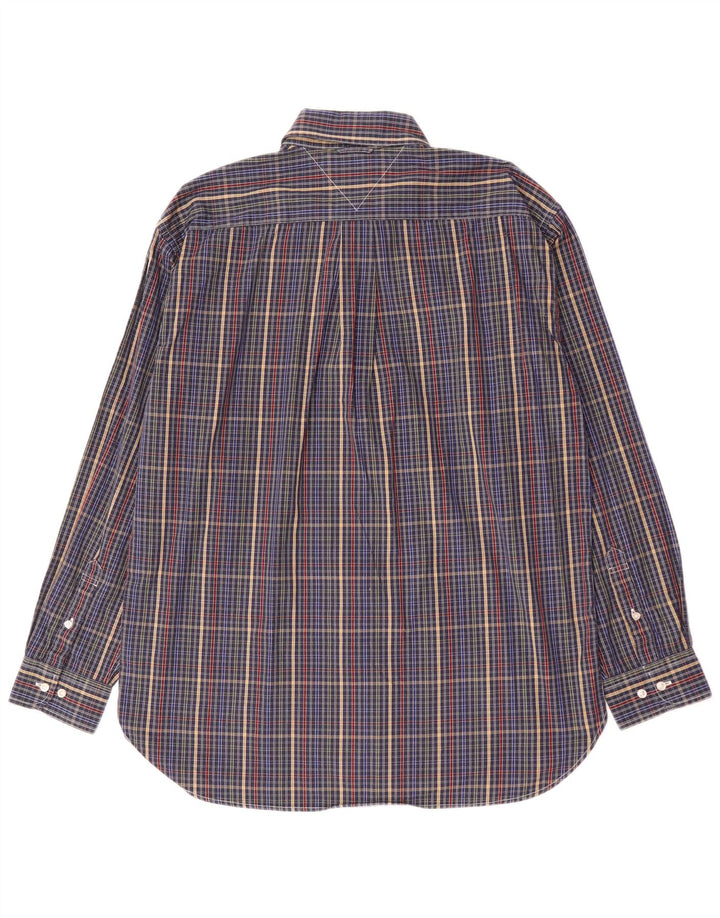 Camicia da uomo Tommy Hilfiger a quadri grandi in cotone blu