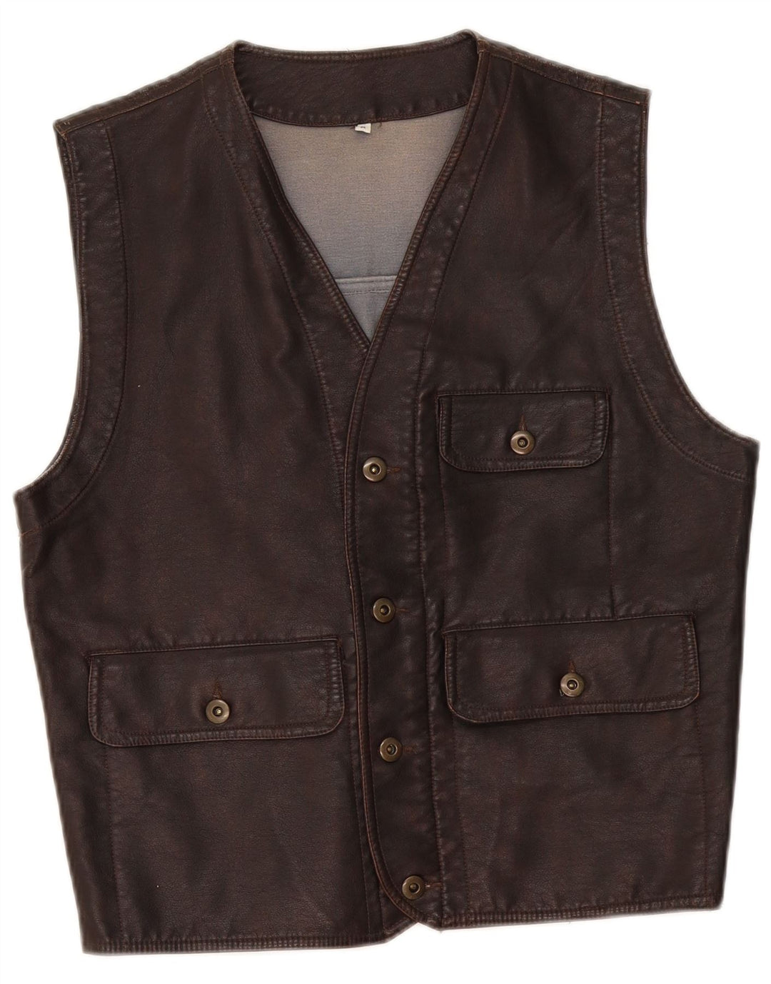 Gilet Uomo in Ecopelle Brugi Marrone Medio Polietilene