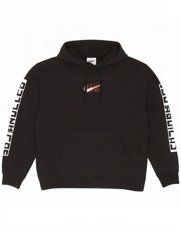 Maglione con cappuccio grafico da uomo Nike Medium Black Cotton