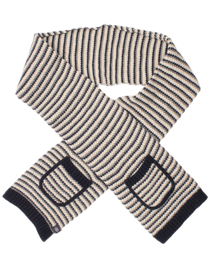 Sciarpa rettangolare da donna in maglia Tommy Hilfiger Taglia unica Blu Navy a righe in lana