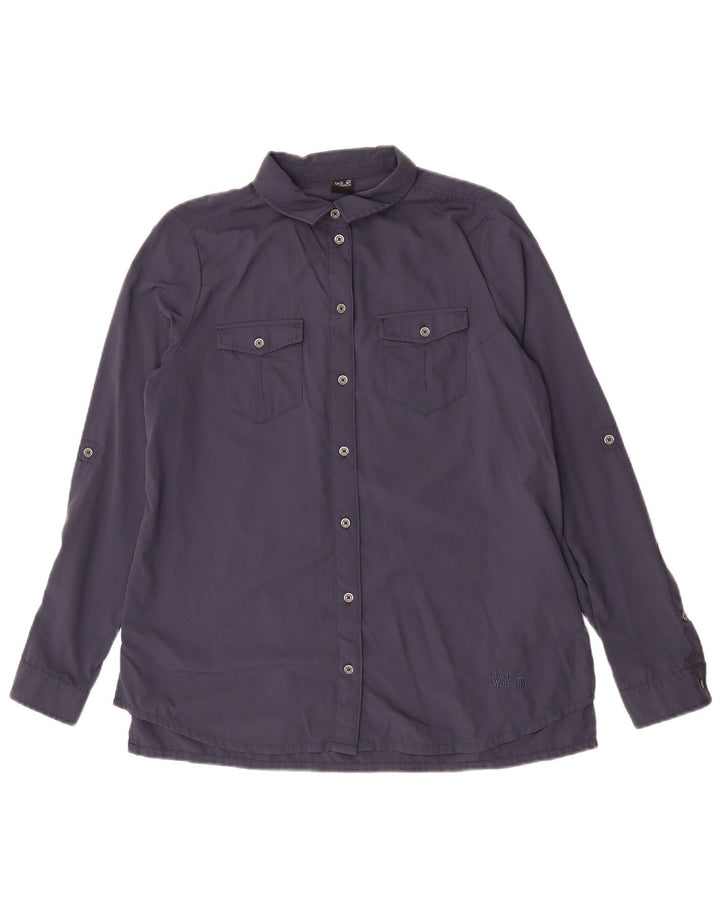Camicia da donna Jack Wolfskin UK 12 Medium Blu Navy Poliammide