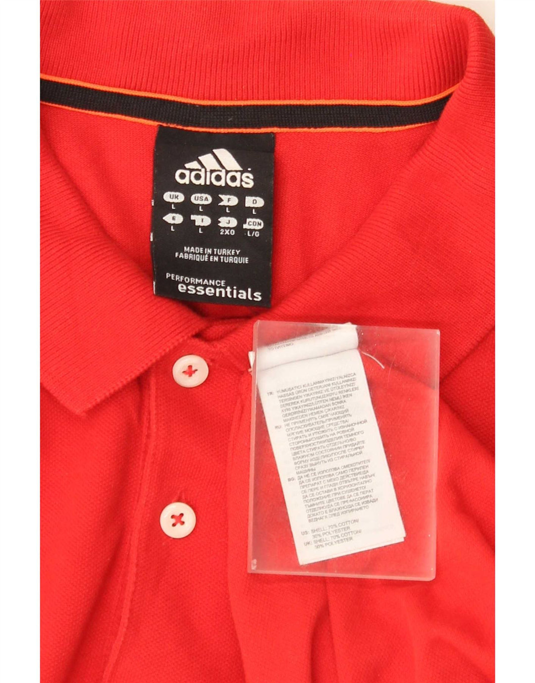 Polo Adidas Climalite da uomo grande in cotone rosso