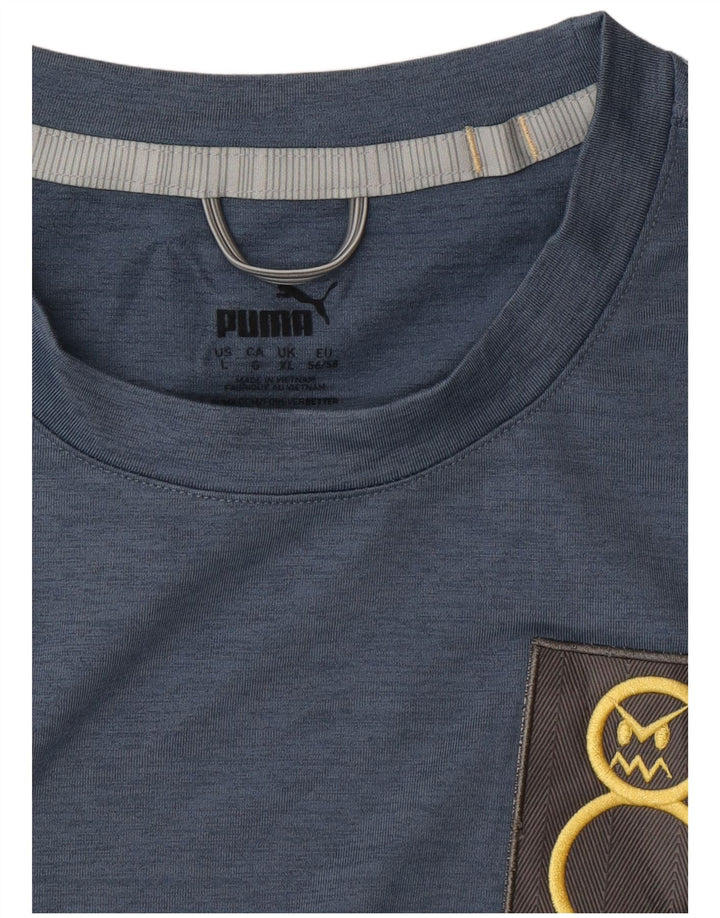 Felpa con grafica PUMA da uomo, XL, blu screziato