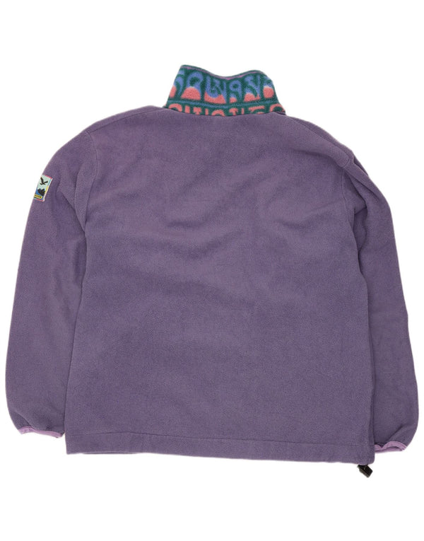 Giacca in pile da donna SALEWA vestibilità ampia UK 14 Sport geometrici viola medio