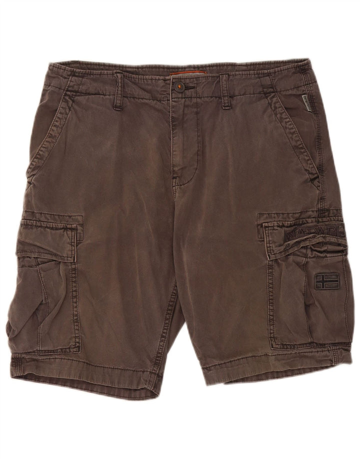 Pantaloncini cargo da uomo Napapijri W32 in cotone grigio medio