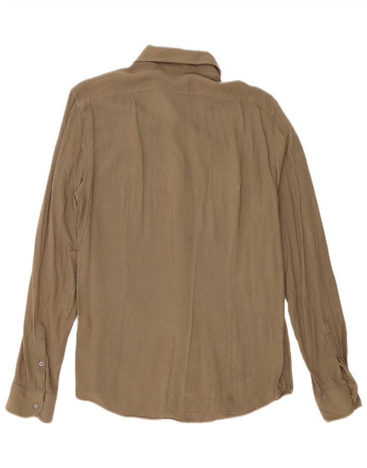 Camicia Reiss da uomo slim fit grande in viscosa kaki