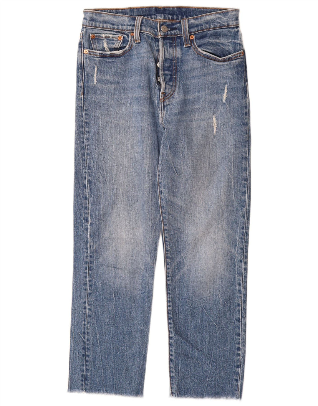 Jeans dritti effetto invecchiato da donna Levi's W27 L26 cotone blu