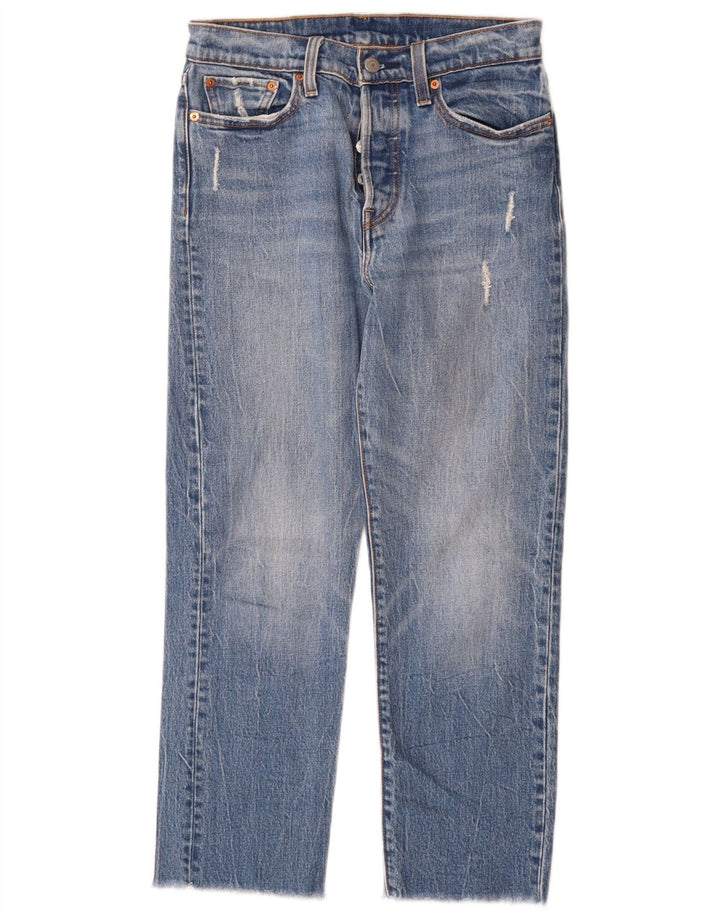 Jeans dritti effetto invecchiato da donna Levi's W27 L26 cotone blu