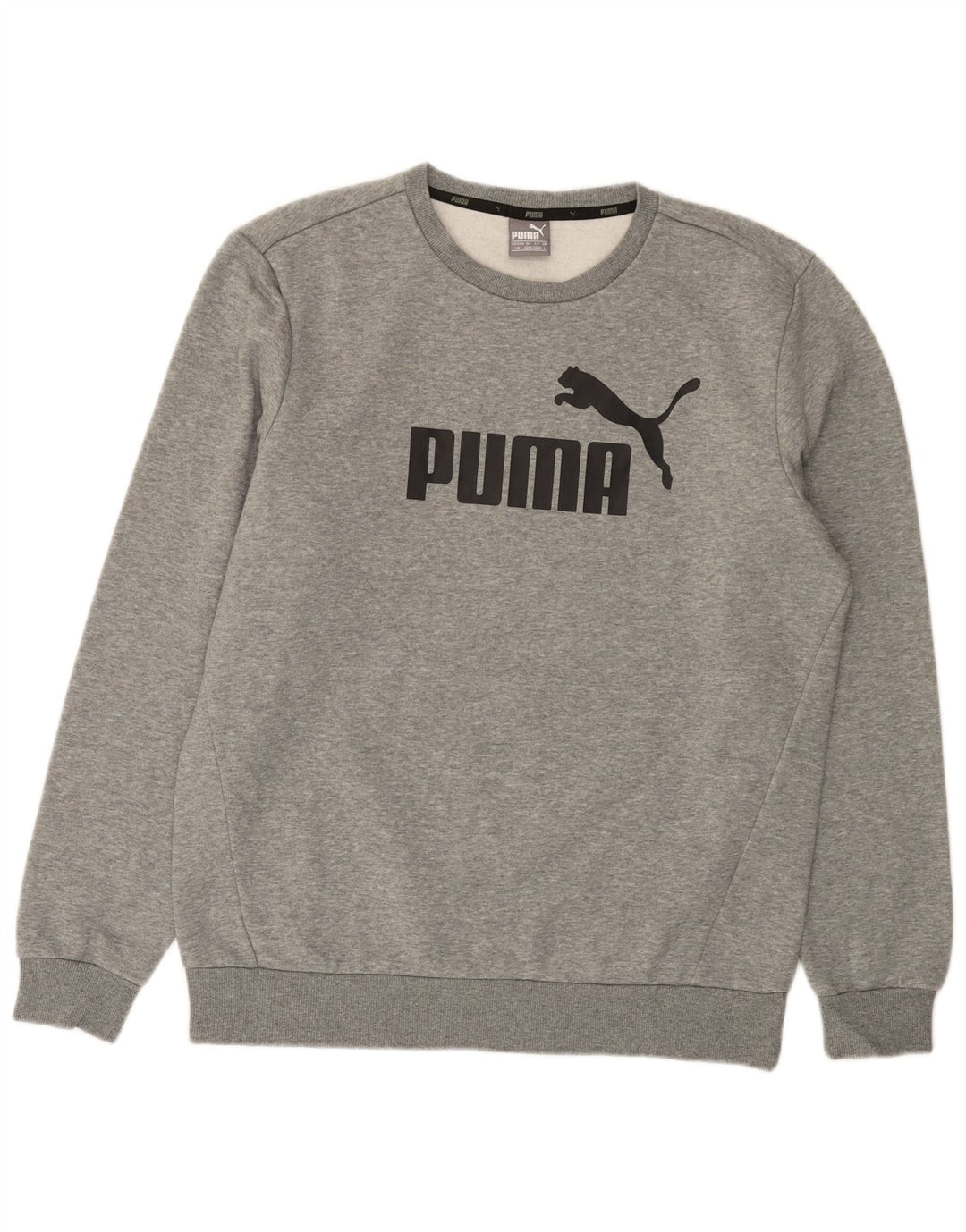 PUMA Felpa con grafica da uomo Maglione grande in cotone chiazzato grigio