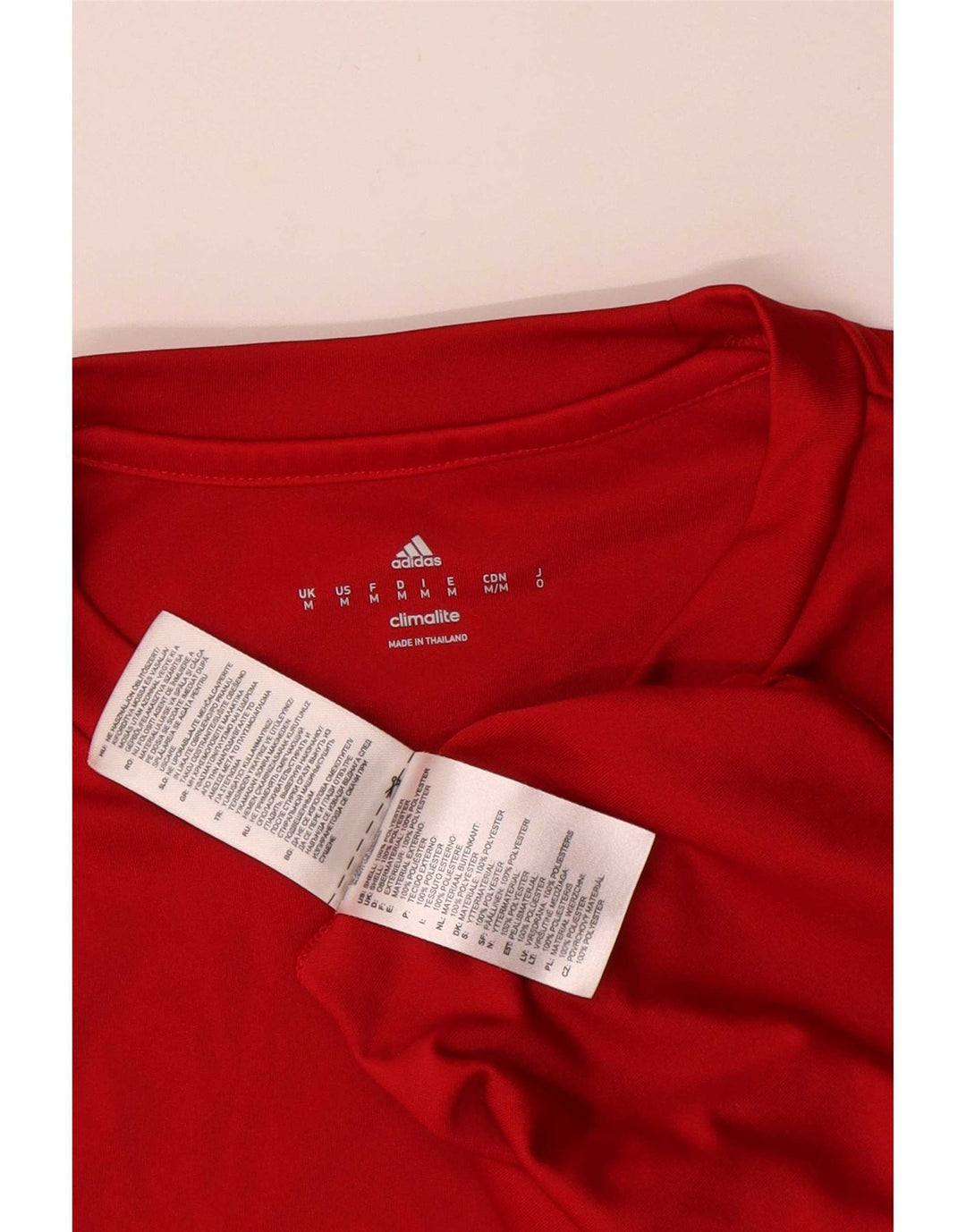 T-shirt Adidas Climalite da uomo Top in poliestere rosso medio