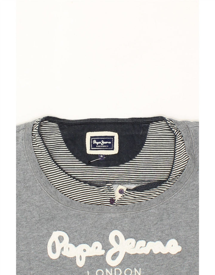 PEPE JEANS Womens Sweatshirt Jumper UK 14 Medium Grey Cotton Vintage PEPE Jeans and Second-Hand PEPE Jeans from Messina Hembry 
