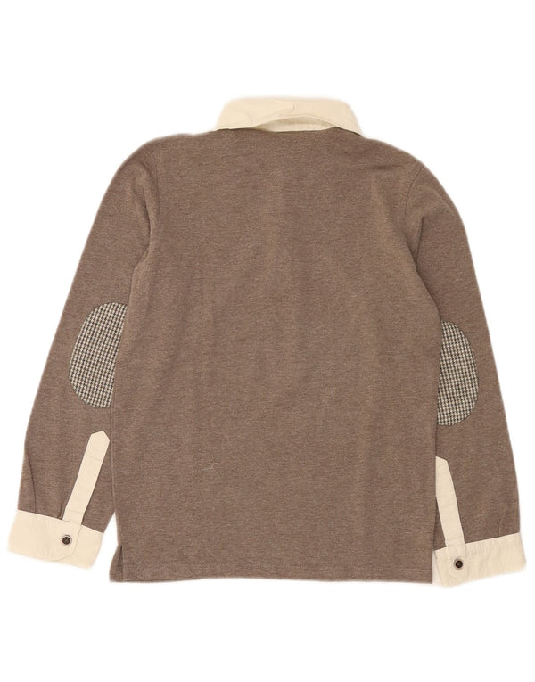 Polo Rugby Manica Lunga Trussardi Bambino 9-10 Anni Colorblock Marrone