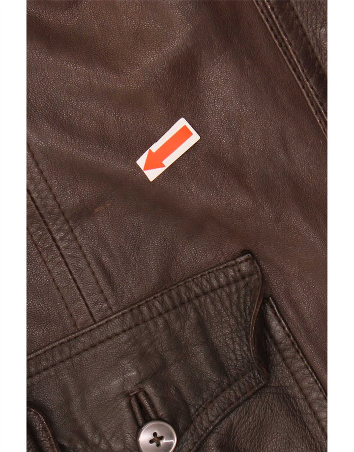 Giacca in pelle da uomo Golden Leaf UK 38 Marrone medio