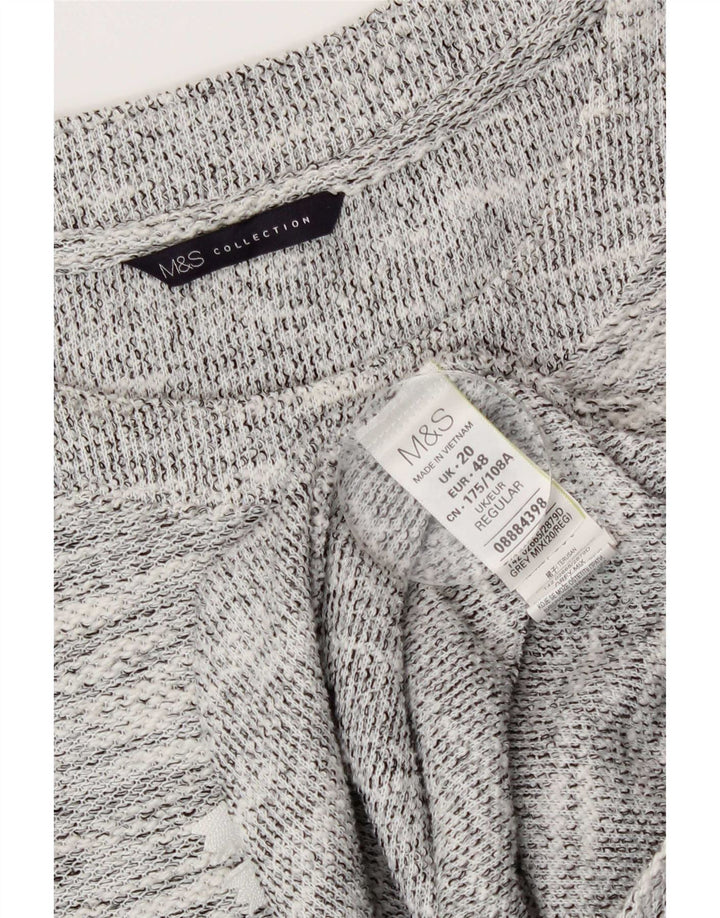 Abito a trapezio con maniche a 3/4 da donna Marks & Spencer UK 20 2XL Grigio chiazzato