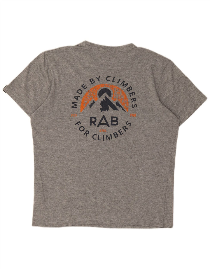 T-shirt grafica da uomo Rab Top in cotone chiazzato grigio medio