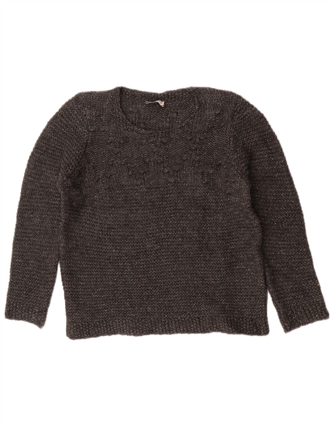 Maglione maglione girocollo da donna Marks & Spencer UK 16 grande grigio screziato